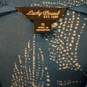 Lucky Brand Teal and White Patterned Blouse